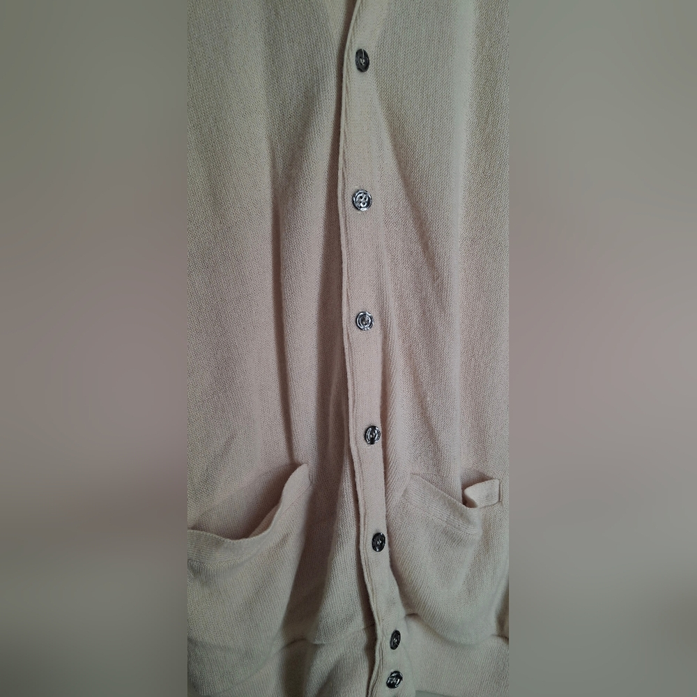 The Fox CollectionKint Cream Button-Up Cardigan knit cardigan XL(46)orlon Acrili - Picture 4 of 10
